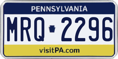 PA license plate MRQ2296