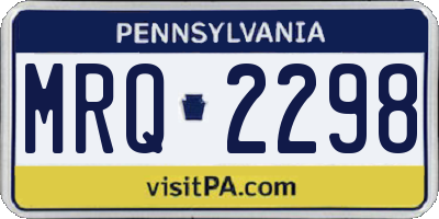 PA license plate MRQ2298