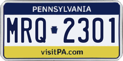 PA license plate MRQ2301