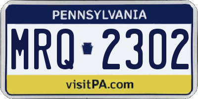 PA license plate MRQ2302