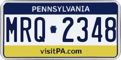 PA license plate MRQ2348
