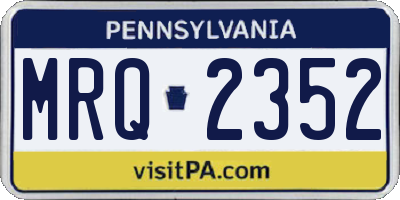 PA license plate MRQ2352