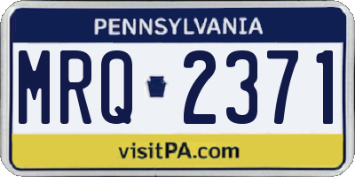 PA license plate MRQ2371