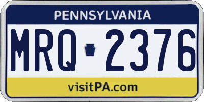 PA license plate MRQ2376