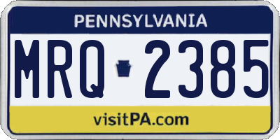 PA license plate MRQ2385