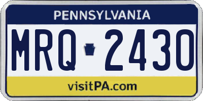PA license plate MRQ2430