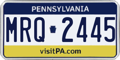 PA license plate MRQ2445