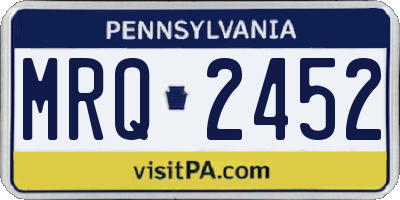PA license plate MRQ2452