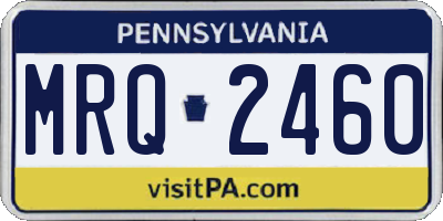 PA license plate MRQ2460