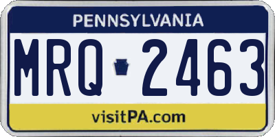 PA license plate MRQ2463