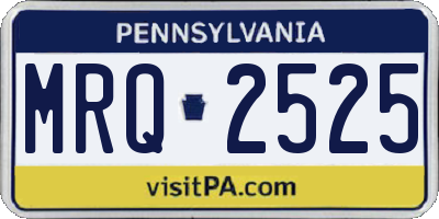 PA license plate MRQ2525
