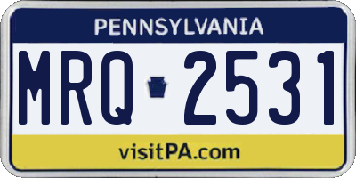 PA license plate MRQ2531