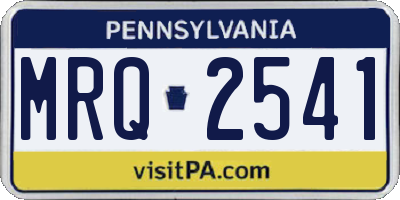 PA license plate MRQ2541