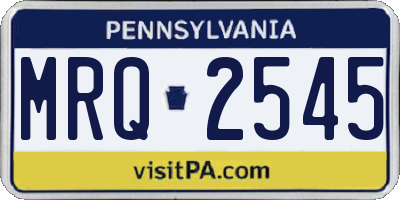 PA license plate MRQ2545