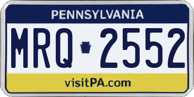 PA license plate MRQ2552