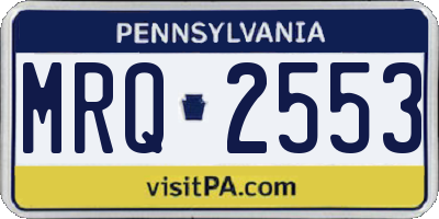 PA license plate MRQ2553