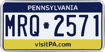 PA license plate MRQ2571