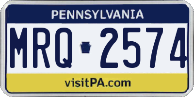 PA license plate MRQ2574