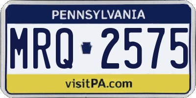 PA license plate MRQ2575