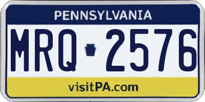 PA license plate MRQ2576