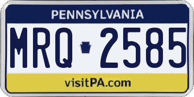 PA license plate MRQ2585