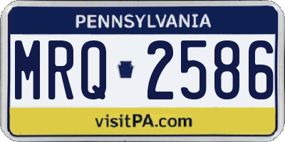 PA license plate MRQ2586
