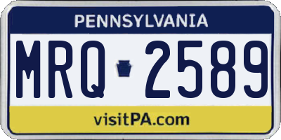 PA license plate MRQ2589