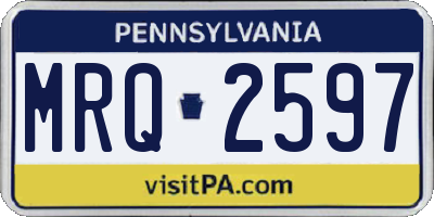PA license plate MRQ2597