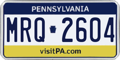 PA license plate MRQ2604