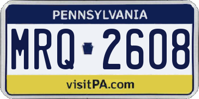 PA license plate MRQ2608