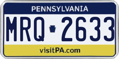 PA license plate MRQ2633