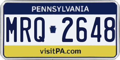 PA license plate MRQ2648