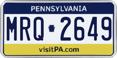 PA license plate MRQ2649