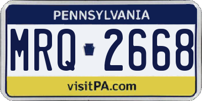 PA license plate MRQ2668
