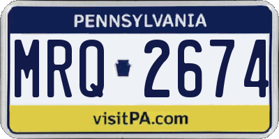 PA license plate MRQ2674