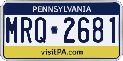 PA license plate MRQ2681