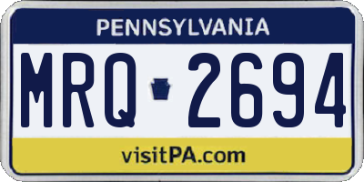 PA license plate MRQ2694