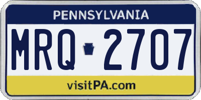 PA license plate MRQ2707