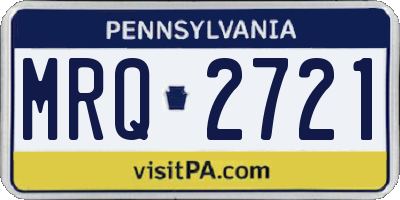 PA license plate MRQ2721
