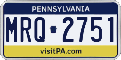 PA license plate MRQ2751