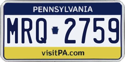 PA license plate MRQ2759