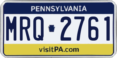 PA license plate MRQ2761