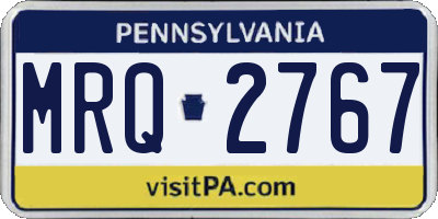 PA license plate MRQ2767