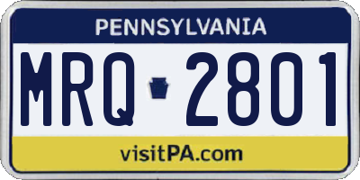PA license plate MRQ2801