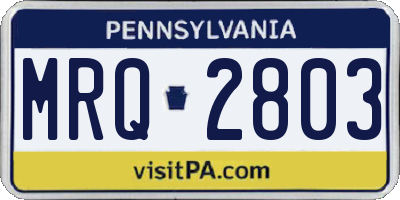 PA license plate MRQ2803