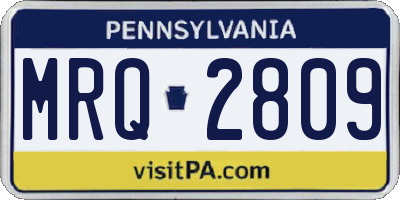 PA license plate MRQ2809
