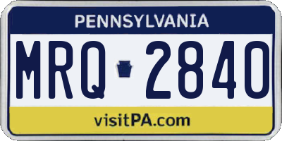 PA license plate MRQ2840