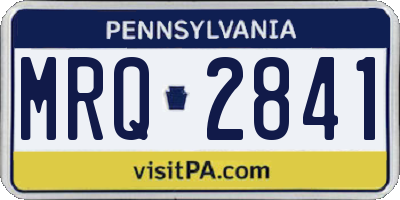 PA license plate MRQ2841