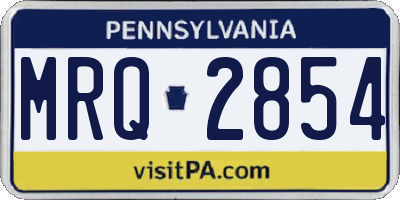 PA license plate MRQ2854