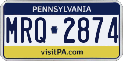 PA license plate MRQ2874